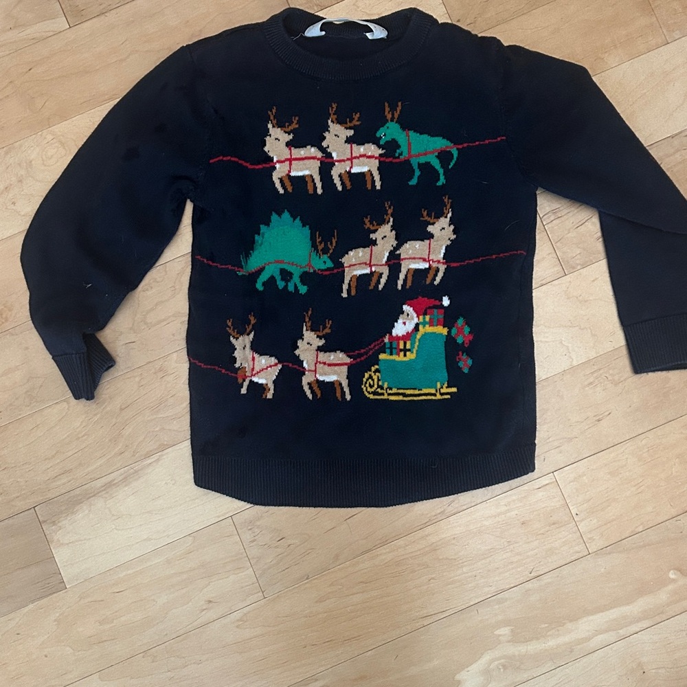 H&M Kids Black Sweater with Reindeer Design
